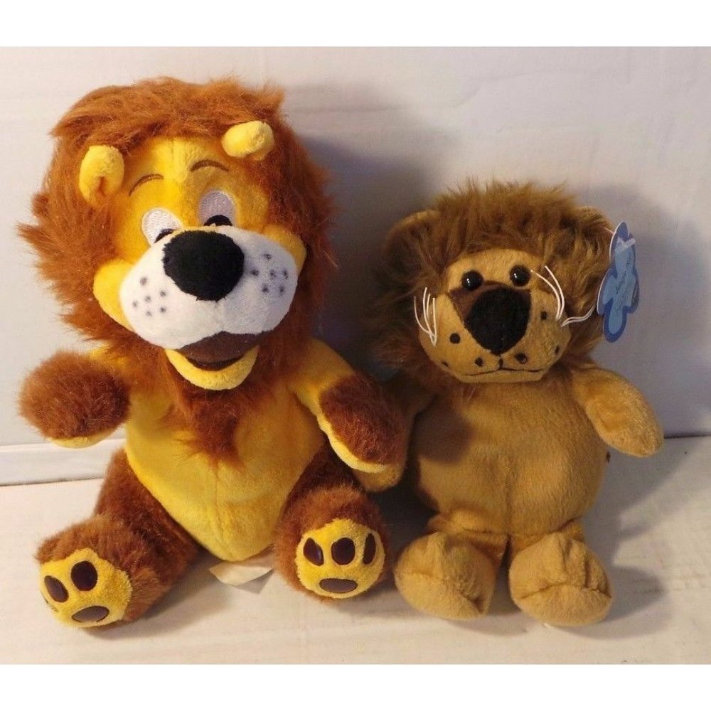 - 2 plush stuffed LIONS Lionel T. Lion 9" & NWT